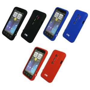   Skin Case Covers (Black, Blue, Red) for Sprint HTC EVO 3D Electronics