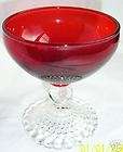 royal ruby glass footed  