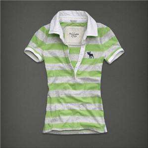 Authentic NWT Abercrombie & Fitch Women Tessa Polo Tee T Shirt Green 