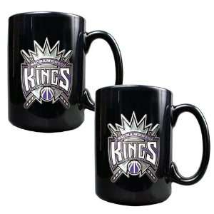  Sacramento Kings 2pc Black Ceramic Mug Set   Primary Logo 