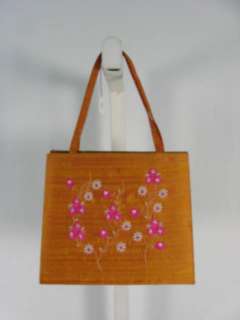 NWT THE MANGO TREE Orange Silk Iridescent Handbag $80  