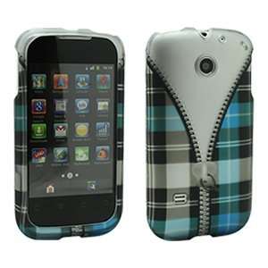 Blue & Black Plaid Jacket Snap On Cover for Huawei Ascend 