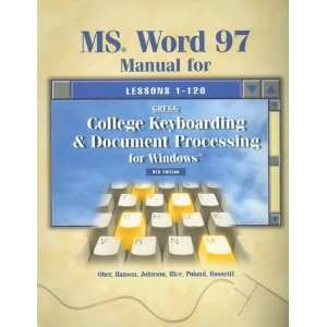   Windows, MS Word 97 Student Manual (9780028042060) Scot Ober Books