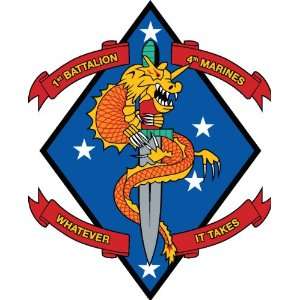  USMC 1st battalion 4th marine regiment sticker vinyl decal 