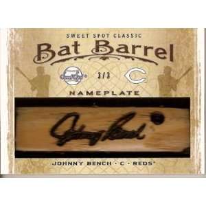  09 UD JOHNNY BENCH Sweet Spot Game Used Bat Barrel 3/3 
