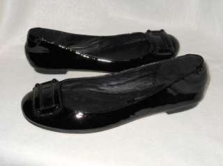New Taryn Taryn Rose Black Patent Leather Ballet Flats Shoes US 8 