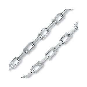  Mens Stainless Steel Rectangular Open Link Necklace   20 