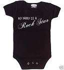MY DADDY IS A ROCKSTAR BLACK BABY INFANT BODYSUIT SIZE 3 6 MONTHS NEW