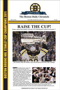 2011 Stanley Cup Champs Boston Bruins Headlines poster  