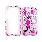 Pink White Black Circles Hard Cover Case For HTC Desire 6275 Faceplate 