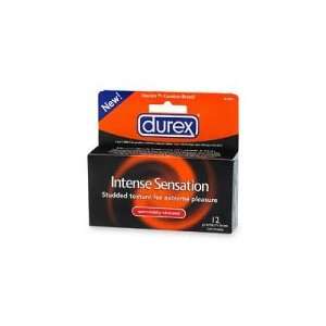 Durex Intense Sensation Latex Condoms, Spermicidally Lubricated   12 