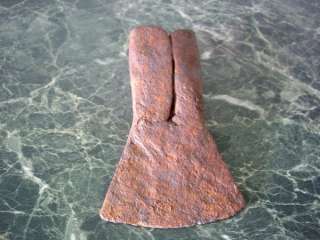RARE ANTIQUE MEDIEVAL HAND HAMMERED IRON AXE  