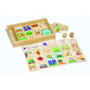  5 Senses and Daily Activities Wooden Matching Game Toys & Games