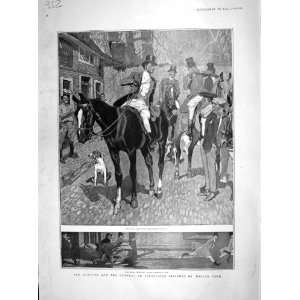    1905 HUNTING HORSES BICESTER HOUNDS DOGS SPORT MEN