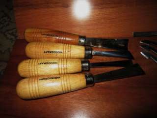 VINTAGE LOT OF WOOD CRAFT CHISELS WITH CHECKERING TOOLS? NICE SHAPE 