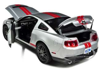   18 scale diecast model car of 2011 shelby mustang gt 500 silver with
