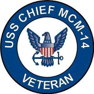   Navy USS Chief MCM 14 Ship Veteran Decal Sticker 5.5 