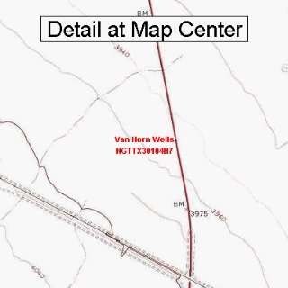   Topographic Quadrangle Map   Van Horn Wells, Texas (Folded/Waterproof