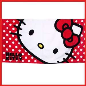 Official Hello Kitty Sanrio Beach Towel Polka Dots 100% Cotton + FREE 