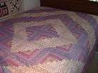 AMISH LILAC LOG CABIN FULL/QUEEN QUILT SIZE 91 X 101