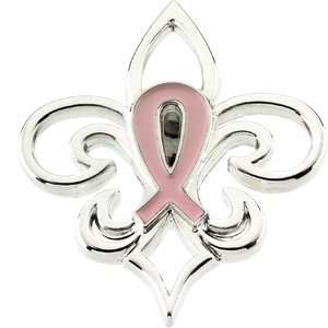 Breast Cancer Awareness Sterling silver Pink Pourri Fleurde lis label 