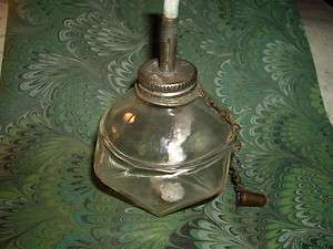 Alcohol / oil lamp glass with wick maker unknown  