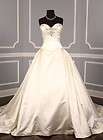 AUTHENTIC Reem Acra 4330 Silk Satin Lt Ivory Strapless Couture Bridal 