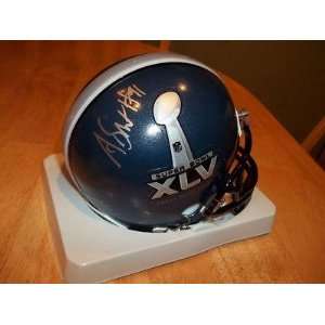  Autographed Aaron Smith Mini Helmet   Super Bowl XLV 