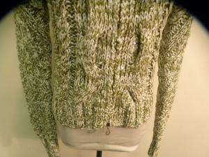 ONE GIRL WHO green knit cardigan sweater top S NWT  