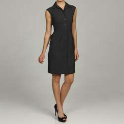 Calvin Klein Womens Pleated Charcoal Dress  