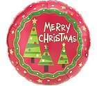 Merry Christmas 18 Balloon Mylar Foil Tree Red Green Holiday Party