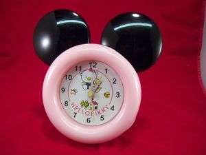 Kids Clock/Alarm Clock, shaped as Mickey Mouse Pink  