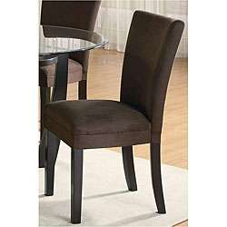 Empire Microfiber Chocolate Parson Dining Chairs (Set of 2 