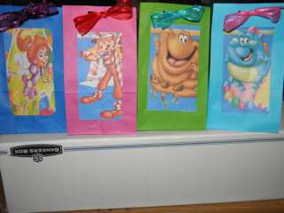 10 assorted candy land favor bags with one character and a tied bow