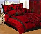 new bed in a bag black burgundy red satin comforter
