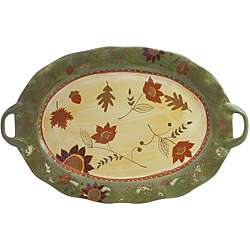 American Atelier Bohemian Autumn 14 inch Oval Platter  