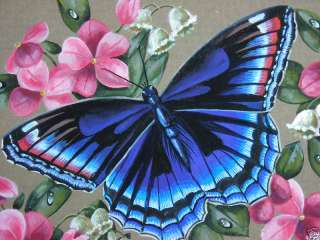 ACEO Butterfly Exotic insect Periwinkle print  