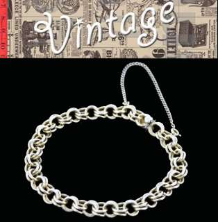 Vintage Estate 12K gold Charm bracelet heart closure  