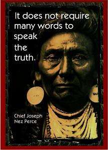 Chief Joseph Nez Perce Speak the Truth Quote Postcard  
