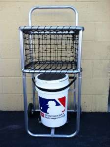 Baseball Batting Cage Portable Ball Caddy Cart with #21 HDPE Net 