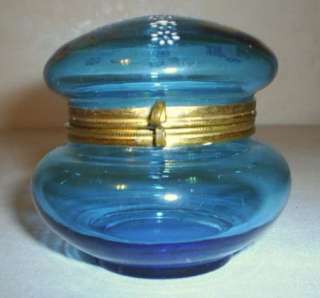   bohemian glass victorian powder jar beautiful moser style enamelwork