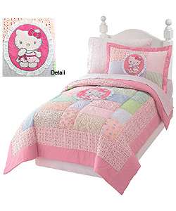 Hello Kitty Floral Patch Twin Quilt Set  