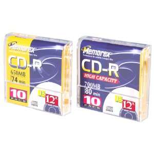  Memorex 650MB/74 Minute 8x CD R Media (10 Pack with Paper 