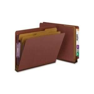  Smead End Tab Classification Folder with Divider   Red 