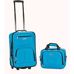 Rockland Turquoise Lightweight 2 Piece Carry On Luggage Set 