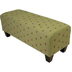 Lady Bug Green Tufted Bench  