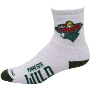  NHL Minnesota Wild White Team Logo Crew Socks