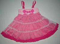 New Little Mass Pink Flora Tiered Tutu Dress   4 5  