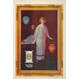 1915 Ad Occident Flour Woman Japanese Lanterns RARE   Original Print 