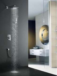 Bathroom Rainfall Shower head+ Arm + Hand Spray+Valve Shower Faucet 